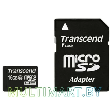 Карта памяти Transcend microSDHC Class 10 16GB + адаптер (TS16GUSDHC10)
